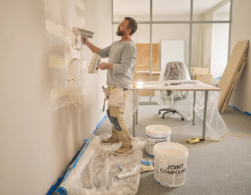 Commercial drywall repair in a Clearwater, FL office space