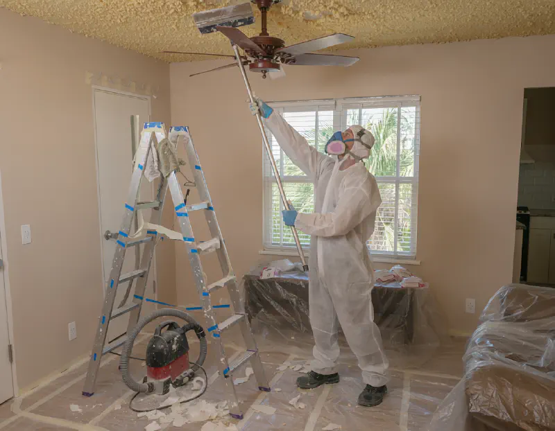 Popcorn ceiling removal in a Florida home